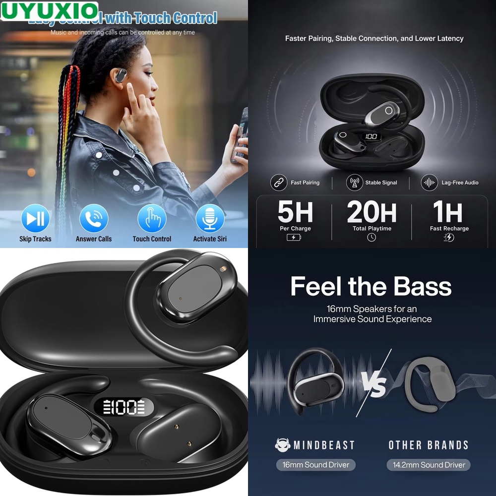 Bone Conduction Running Headphones - Fones de Ouvido Open Ear e