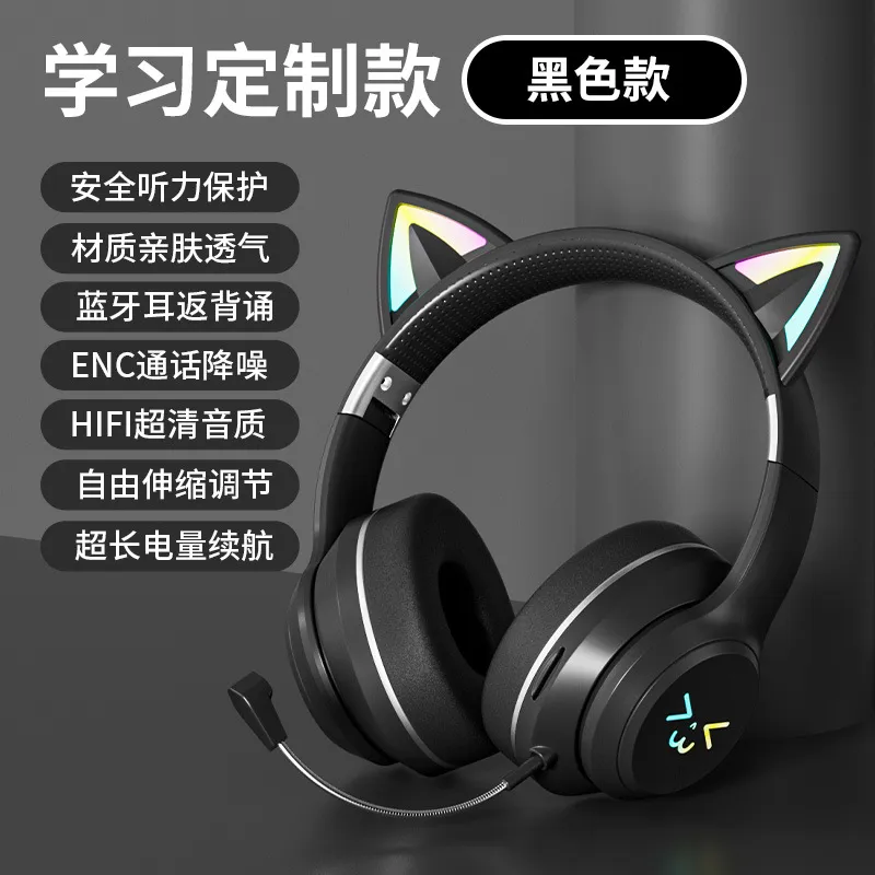 Fones de ouvido sem fio Blueto - Cat Ear Bluetooth Headset Led avaliação e preço