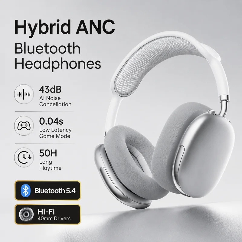 Fones de Ouvido Bluetooth Sem  - Anc Wireless Over Ear Headphones avaliação e preço