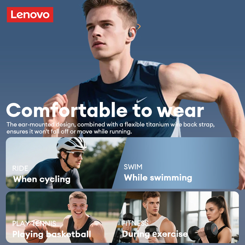 Fone de ouvido Lenovo S106 com - Bone Conduction Running Headphones avaliação e preço