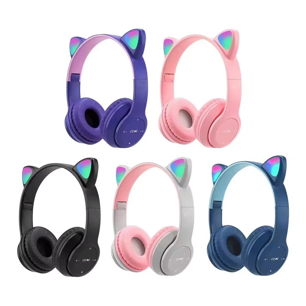 Fone de Ouvido Sem Fio P47M pa - Cat Ear Bluetooth Headset Led avaliação e preço